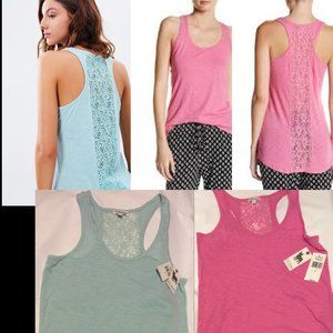 2 P. J. Salvage Tops Lace Back Racer Back